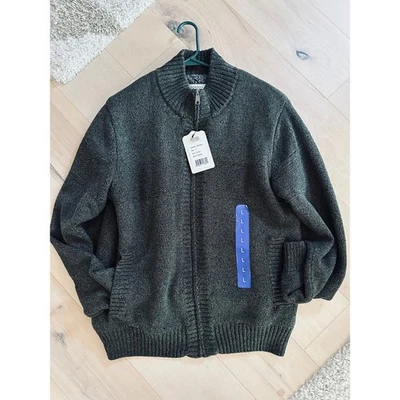 Chaqueta suéter tejida polar para hombre talla grande verde Boston TRaders NUEVA al aire libre  Foto 1 de 4