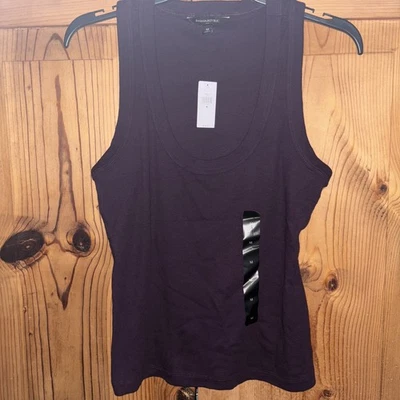 Camiseta sin mangas Banana Republic tejida acanalada para mujer púrpura mediana Foto 1 de 4