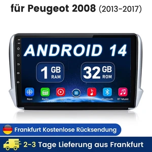 32G Per Peugeot 208 2008 2012-2018 10.1" Android 14.0 Autoradio GPS Navi BT WIFI - Foto 1 di 13