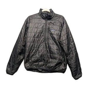 Patagonia Nano Puff Jacket Mens Medium Quarter Zip Black Primaloft Quilted - Picture 1 of 16