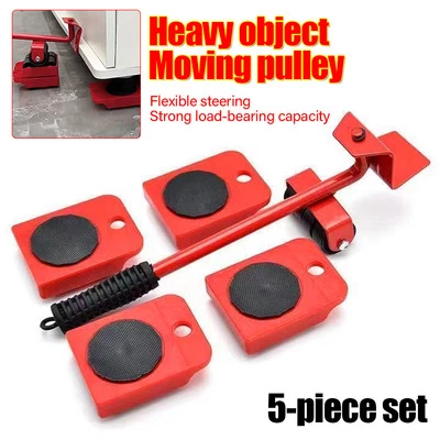 Heavy Furniture Moving System Lifter Kit 5Pcs 13.6in Slider Pad Roller Move Tool - Image 1 of 4