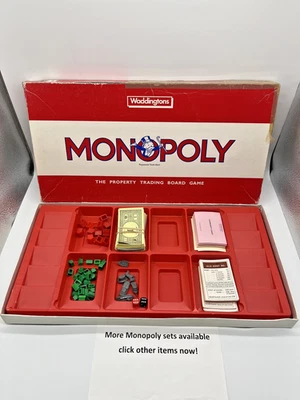 Monopoly Board Game Waddingtons Vintage Red Box ***100% Complete*** Family Games - image 1 of 4