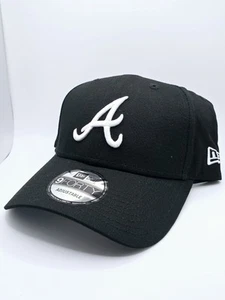 Atlanta Braves Black New Era 9FORTY Adjustable Strapback Hat Cap - Picture 1 of 6