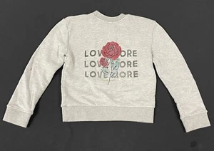 Spiritual Gangster Girls Crewneck Cozy Sweatshirt Rose Grey Graphic Size 6 - Picture 1 of 12