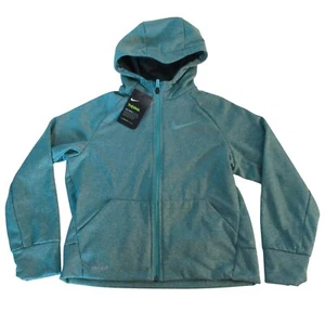 Nike Therma Dri-Fit Boys Training Jacket S Green Full Zip Hoodie 803897-395 NEW - Picture 1 of 5