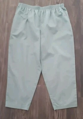 Pantalones de lona Classic Elements para mujer 24WP verde claro cintura elástica Foto 1 de 4