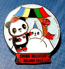 BEAUTIFUL RARE CHINA VOLUNTEER "PANDA & SNOWMAN" 2022 BEIJING OLYMPIC GAMES PIN