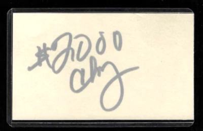 TEDDY LONG Wrestling NWA & WWE HOF  SIGNED / AUTOGRAPH 3x5 Index Card w/Photo - Image 1 of 2