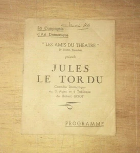 NIORT PROGRAMM SHOW JULES LE TORDU ROBERT BIGOT LES AMIS DU THEATRE 1946 - Bild 1 von 2