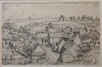 Ian Strang RE 1886 - 1952 "Snowshill" Impresionante dibujo original a lápiz firmado Foto 1 de 4