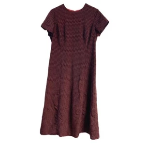 Vintage KORET A-Linien Kleid rot & schwarz, lang, gefüttert, geometrisch, Größe 10 - Bild 1 von 10