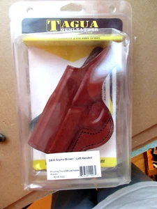 LEFT HAND Brown Leather Thumb Break Paddle Holster S&W Sigma PR1R 1023 - Picture 1 of 2