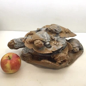 Turtle with Babies - Large Hand-carved Shaushan Chinese Carved Stone Sculpture - Picture 1 of 17