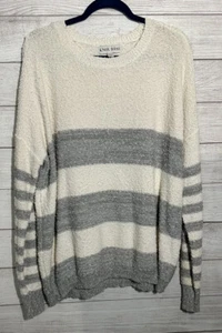 Suéter para mujer Knox Rose XXL gris crema a rayas palomitas textura pulóver - Imagen 1 de 6