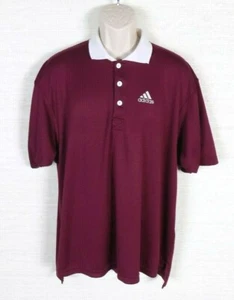 Vintage Adidas Polo Mens Size XL  Mesh Burgundy White Collar - Picture 1 of 5