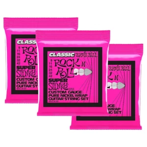 2253 Electric Guitar Strings Ernie Ball 9-42 ROCK N' ROLL Super Slinky 3 SETS - Picture 1 of 6