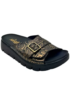 Sandalias para mujer Alegria ajustables deslizables bronce oleaje Foto 1 de 3