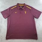 Arizona State Sun Devils Polo Shirt Mens XXL Red Drifit Swoosh Logo NCAA College