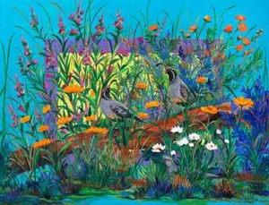 Floral Accent & Decor Tile Susan Libby Southwest Art SLA094AT - Picture 1 of 4