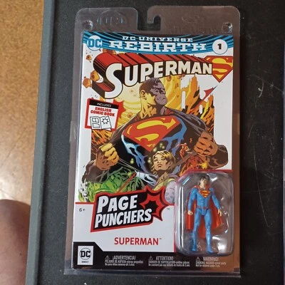 Libro de historietas Page Punchers Superman DC Direct nuevo en blister con figura de 3 pulgadas Foto 1 de 4