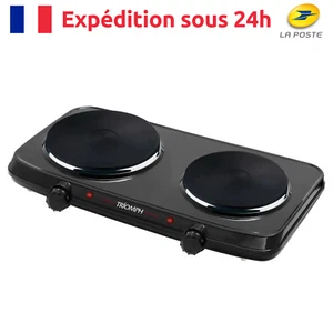 Réchaud Plaque de Cuisson Électrique Posable avec 2 foyers - 180 mm & 150 mm - Photo 1/3