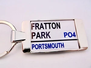 PORTSMOUTH STADIUM ROAD BADGE STREET SIGN KEYRING KEY FOB CHAIN GIFT - Picture 1 of 3