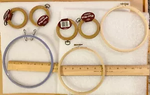 Spring Load 8"+2 Wood 6" Embroidery Hoops+4 Woodgrain 2½" Flexi-Hoop Deco Frames - Picture 1 of 1