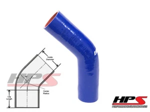 HPS 5" 127mm 4 Capas Silicona Intercooler Turbo 45 Grados Codo Tubo Manguera AZUL - Imagen 1 de 1