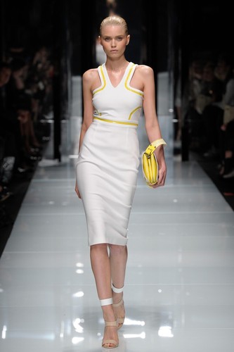 Abito bianco S S 2011 Look #3 nuovo Versace 44 8