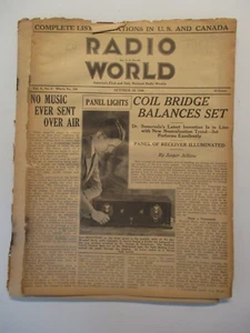 RADIO WORLD ILLUSTRATED MAGAZINE OCT 23, 1926 VINTAGE U.S. CANADA STATIONS LIST - Picture 1 of 2