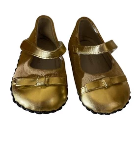 Pediped Girl Baby Gold Leather Sole Mary Jane Shoes Sz 12-18 Mos. US 5-5.5 EU 20 - Picture 1 of 15