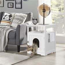 Kleines Katzenhaus Holz Katzenstreubox Gehege für Bad Wohnzimmer weiß