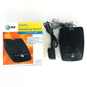 AT&T Black Digital Answering Machine System w/ Time/Day Stamp 19 Min Record Time - Picture 1 of 6