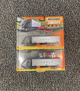 Matchbox Convoys Series Box Trailer Tesla Truck And Tesla Model S Lot Of 2🔥 - Picture 1 of 2