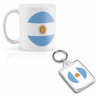 Mug & Square Keyring Set - Argentina Flag Map  #9060