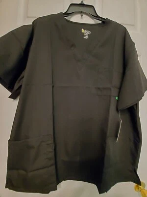 NUEVO CON ETIQUETAS - Blusa Médica Citron talla 2X - Negra Clásica Cuello en V 3 Bolsillos - Pecho 27.5"/L 30" Foto 1 de 4