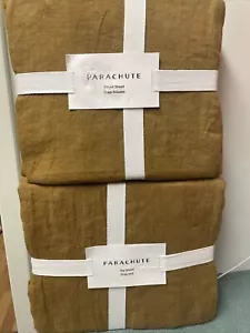 Parachute Linen Sheet Set Ochre Brand New extra long Top/Flat & Fitted - Twin XL - Picture 1 of 5