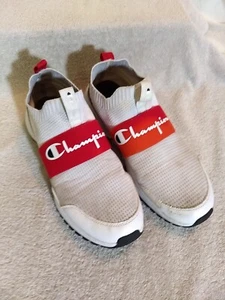 Champion Mens Gray/Red Knit Slip On Athletic Shoes, Size: 10.5 #ZZ15+2 - Picture 1 of 9