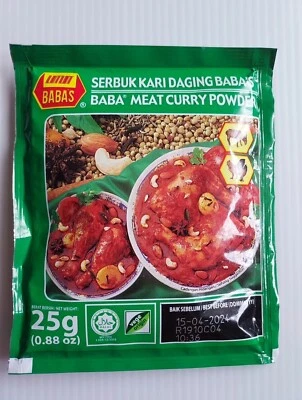 Babas Meat Curry Powder (Serbuk Kari Daging) 25gm X 10 - Image 1 of 2