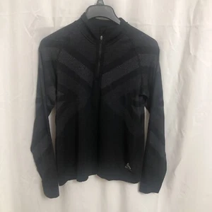 Odlo Natural + Kinship Warm Half Zip Base Layer Top L Large Black Gray Women’s - Picture 1 of 12