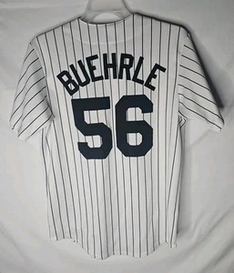 Maglia vintage Chicago White Sox Majestic uomo media gessato Mark Buehrle 56 - Foto 1 di 9