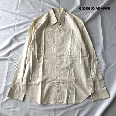 GIORGIO ARMANI Camisa Manga Larga Beige Hecha en Italia Rara Para Hombre De Japón Foto 1 de 4