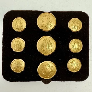 Vintage set of 9 gold tone monogrammed Worthington 1812 - Picture 1 of 8