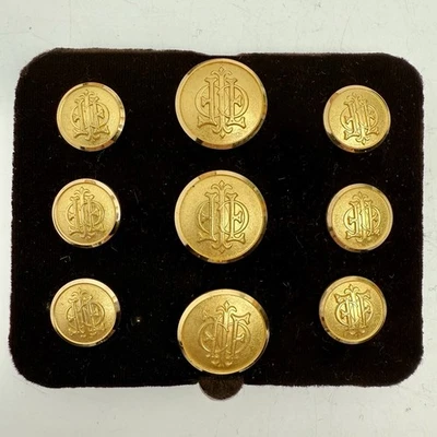 Vintage set of 9 gold tone monogrammed Worthington 1812 - Image 1 of 4