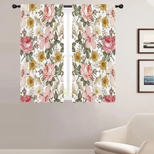 Cortinas de ventana rosa floral para dormitorio 42 x 63 pulgadas varilla bolsillo vintage sprin... - Imagen 1 de 7