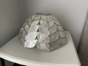 Vintage Silber Muschel Lampenschirm 13 Zoll Durchmesser - Bild 1 von 9