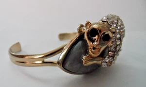 Vintage Monkey Bracelet Holder Large Gemstone Alexis Bittar Style - Picture 1 of 11