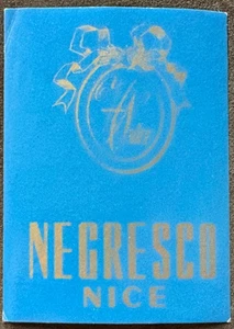 BONITO HOTEL FRANCIA-NEGRESCO-ETIQUETA DE EQUIPAJE VINTAGE AZUL VERDOSO - Imagen 1 de 2