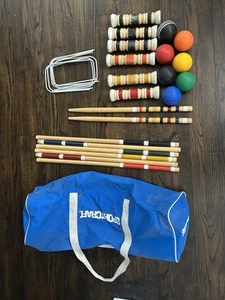 Vintage SPORTCRAFT 6-Player Croquet Set with Portable Travel Case Complete Set - Picture 1 of 6