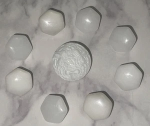 Vintage 9 White Czech Glass Buttons Button Lot 101-41 - Picture 1 of 7